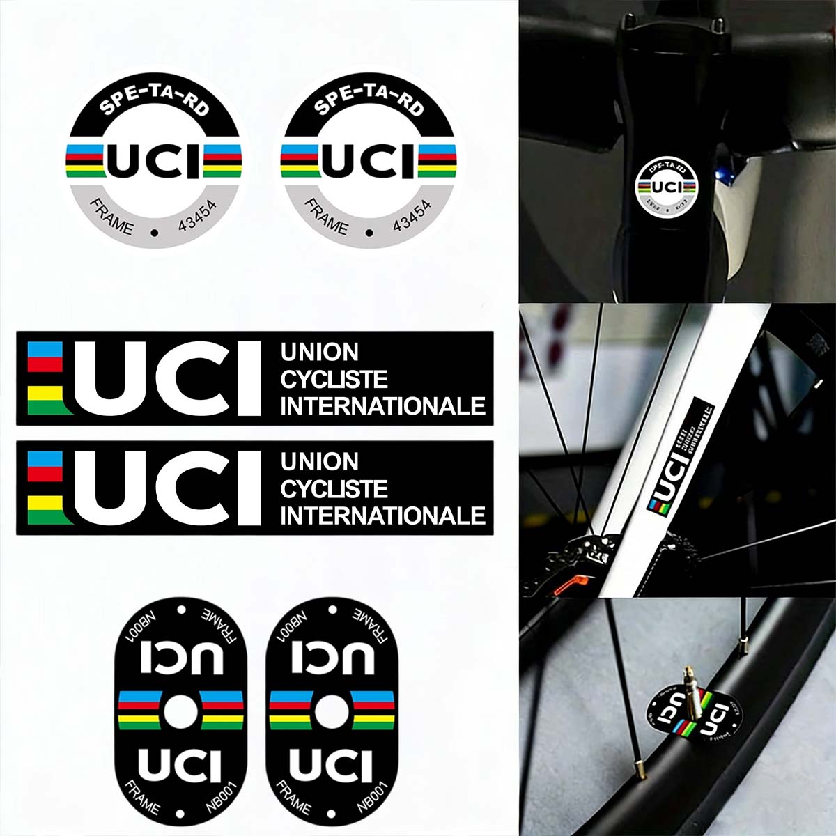 Mountain Biking Uci - สติกเกอร์ตกแต่งจักรยานสไตล์ UCI สำหรับติดเฟรมจักรยาน ท่อท้าย แฮนด์ หมวกกันน็อค