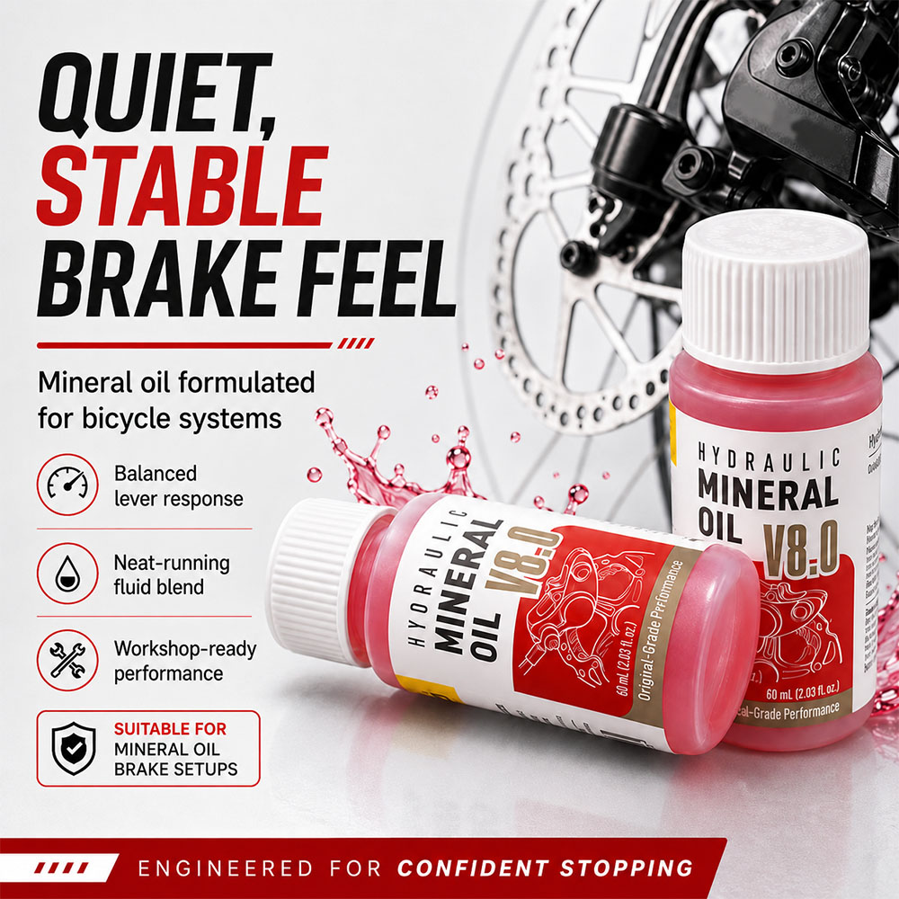 Hydraulic Brake Bleed - น้ำมันหล่อลื่นชนิดพิเศษ 2 ขวด สำหรับเติมและหล่อลื่นระบบเบรกดิสก์ไฮดรอลิกของจักรยานเสือภูเขา เพื่อการบำรุงรักษา
