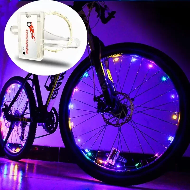 Mountain Biking Lights - ไฟล้อรถจักรยานไฟตกแต่งกรอบจักรยานเสือภูเขาไฟขี่กลางคืนไฟติดล้อจักรยานไฟซี่ล้อรถไฟติดจักรยาน