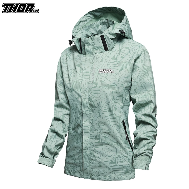 Mountain Biking Camp - THORSOL Ropa Mtb Enduro ผู้หญิงเดินป่ากีฬา Hooded