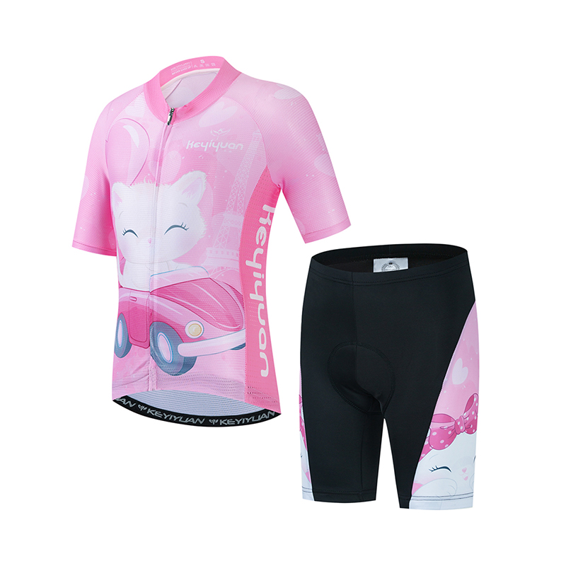 Mountain Biking Shirts - KEYIYUAN เด็กแผนที่เสื้อเจอร์ซีย์นักปั่นชุดเด็กผู้หญิงชุดขี่จักรยานแขนสั้นเสื้อผ้าเด็กชุดปั่นจักรยานแขนยาวขายาว Mtb เสื้อยืด Abbigliamento Ciclismo