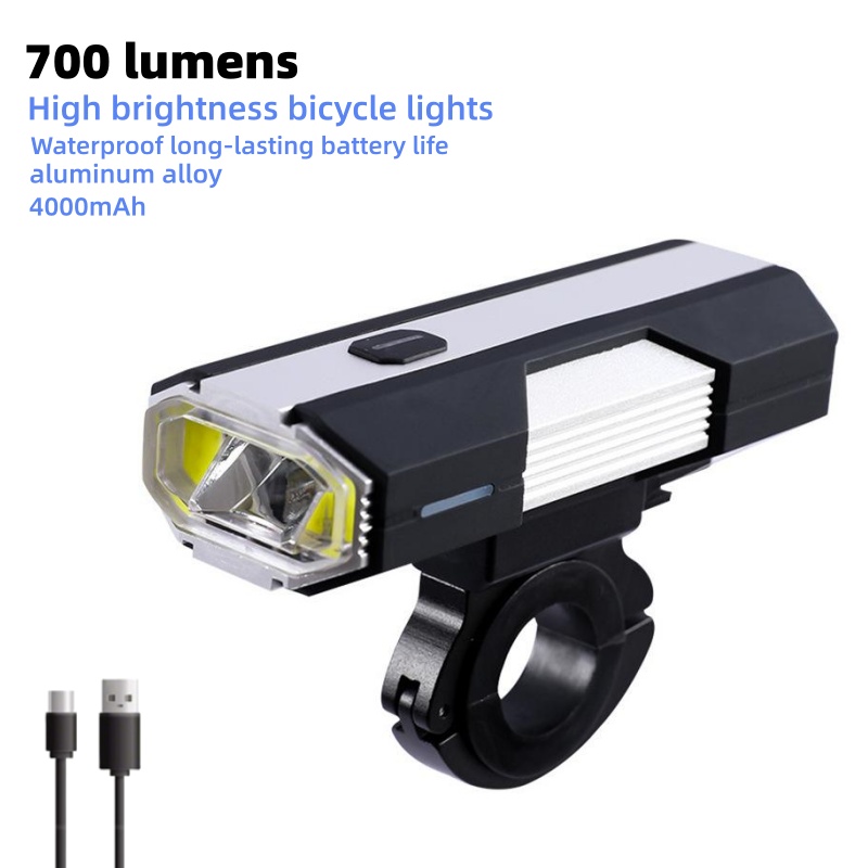 Mountain Biking Lights - ไฟจักรยานอลูมิเนียมอัลลอยด์ 700 ลูเมนส์ ไฟหน้าจักรยานเสือภูเขา ไฟหน้าจักรยาน