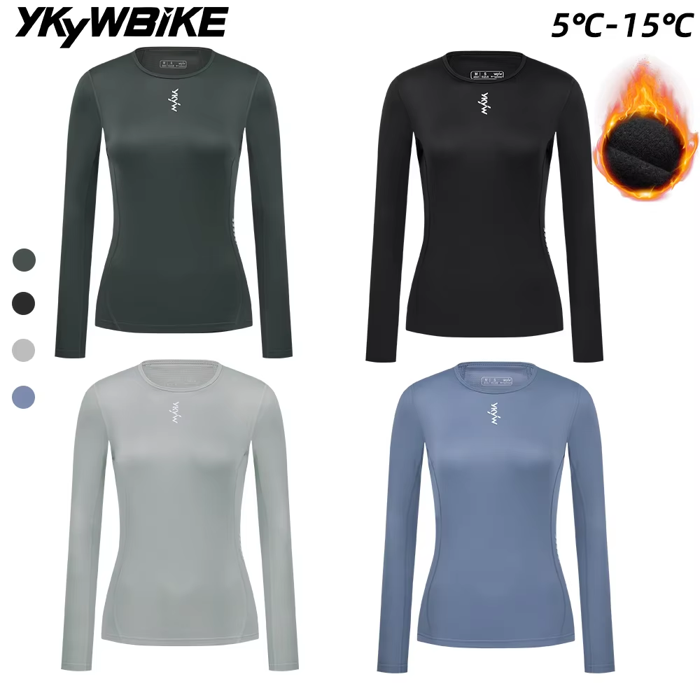 Mountain Biking Shirts - เสื้อปั่นจักรยานสำหรับผู้หญิง YKYWBIKE เสื้อซับในสำหรับปั่นจักรยาน เสื้อแขนยาวกันหนาวสำหรับฤดูหนาวและฤดูใบไม้ร่วง เสื้อปั่นจักรยานถนน เสื้อเจอร์ซีย์ปั่นจักรยาน