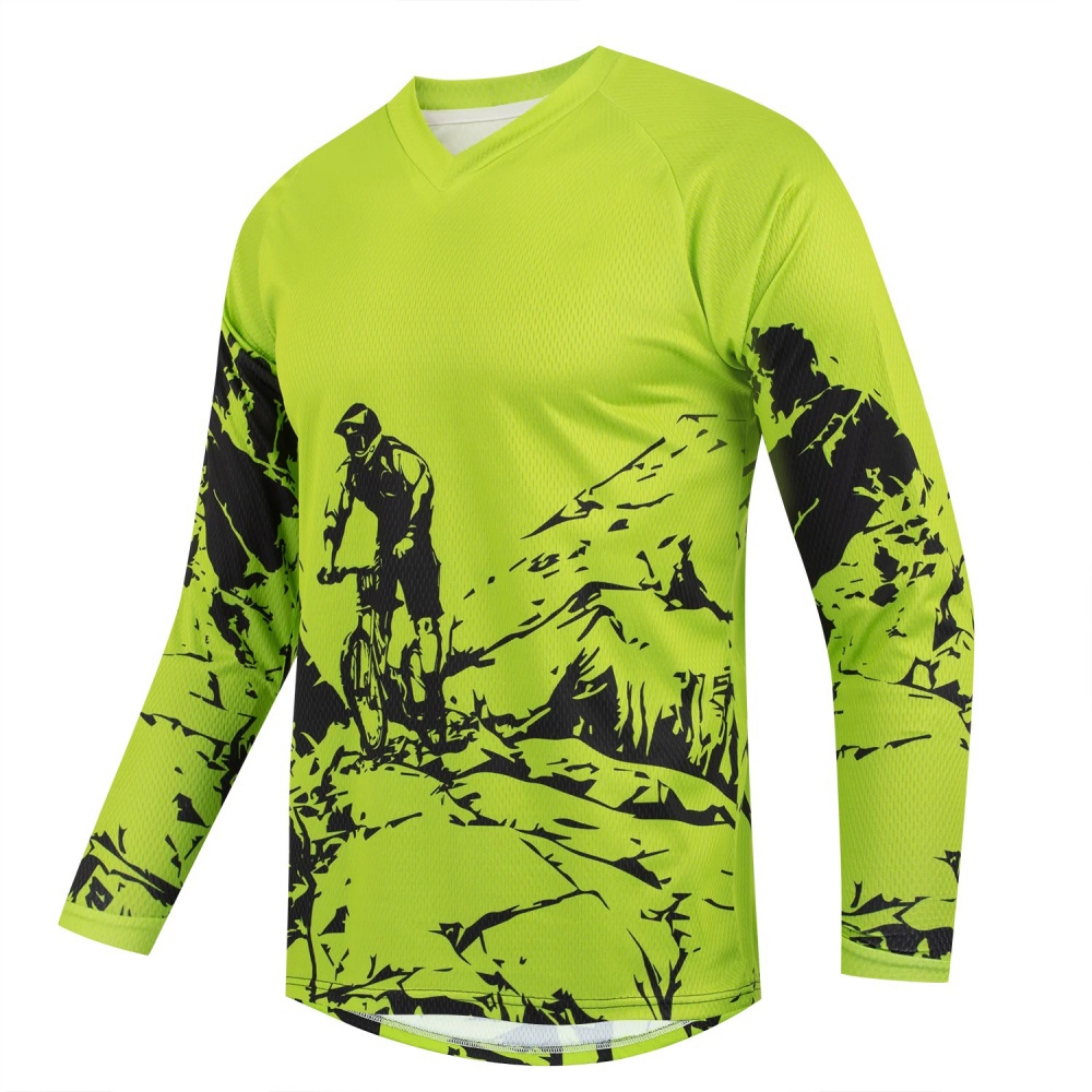 เสื้อยืดแขนยาวพิมพ์ลายจักรยานเ - Mountain Biking Shirts บทวิจารณ์และราคา