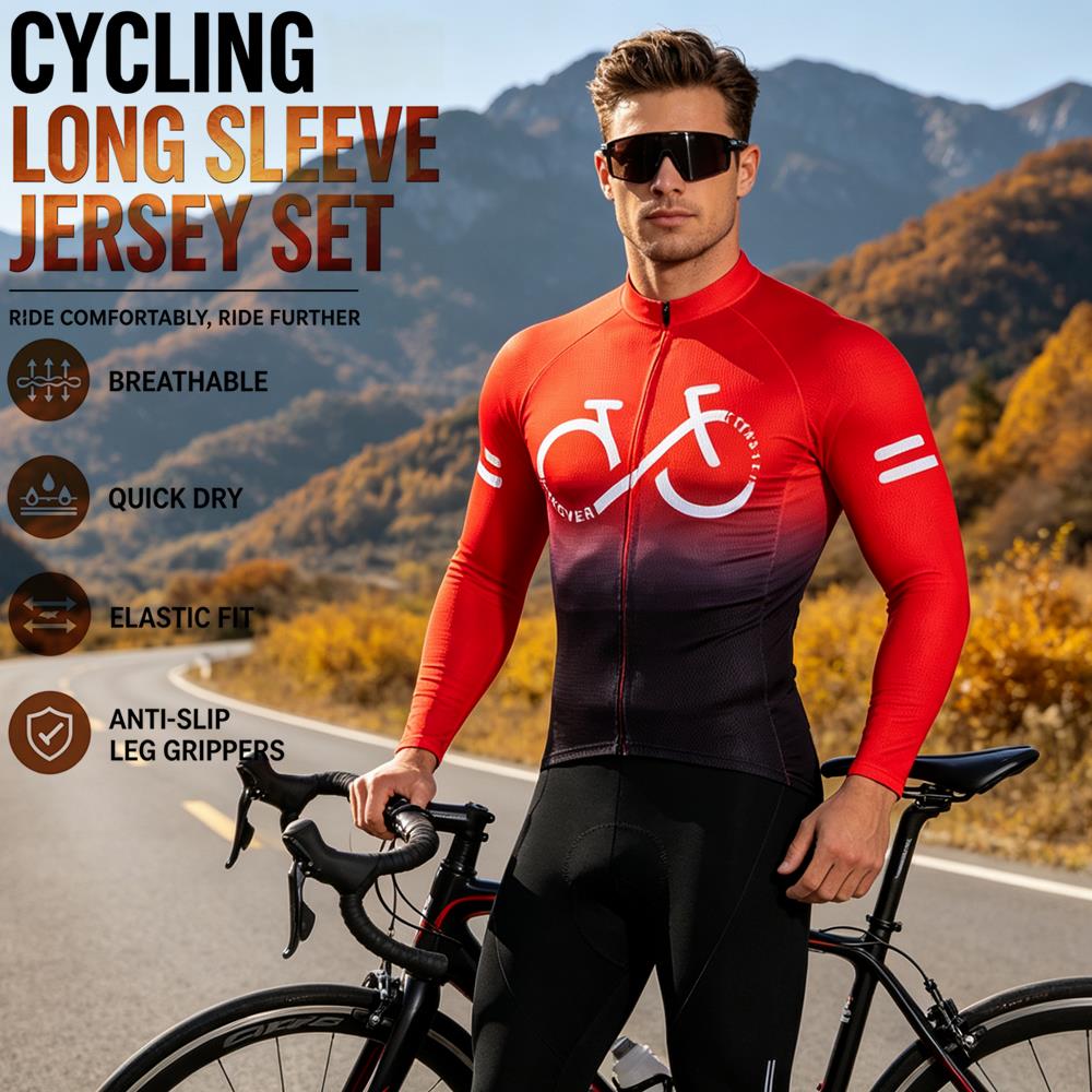 ชุดปั่นจักรยานสำหรับฤดูใบไม้ผล - Mountain Biking Jerseys Men บทวิจารณ์และราคา