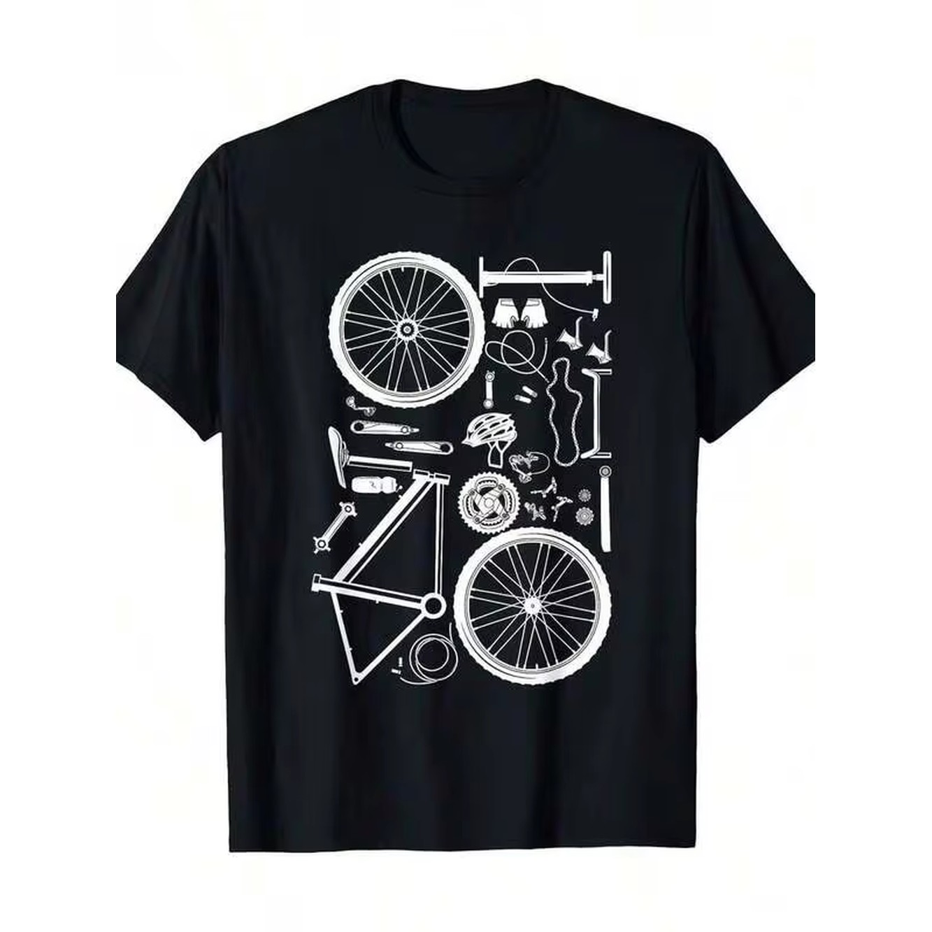 เสื้อยืดปั่นจักรยานผ้าฝ้ายสีดำ - Mountain Biking Shirts บทวิจารณ์และราคา